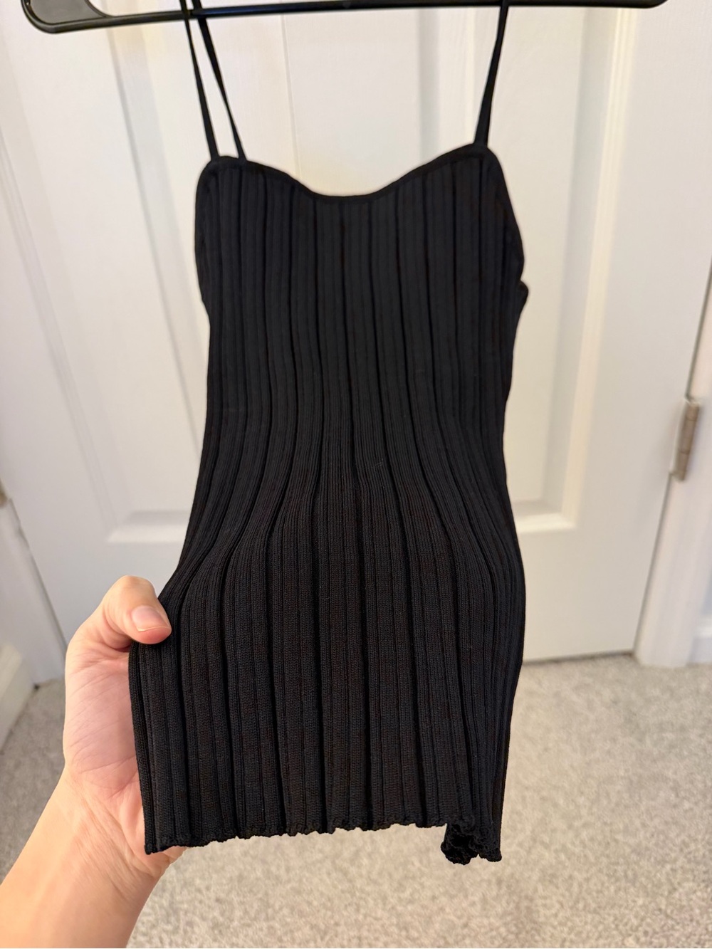 Black Ribbed Tank Top - Picture 2 of 3